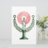 クリスマス伝統的キャンドル 便箋 (スタンド正面)