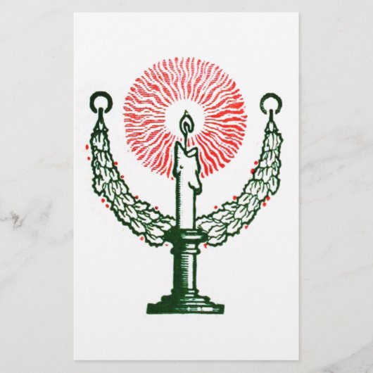 クリスマス伝統的キャンドル 便箋 (正面)