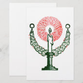 クリスマス伝統的キャンドル 便箋 (正面/裏面)