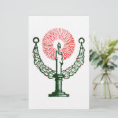 クリスマス伝統的キャンドル 便箋 (スタンド正面)