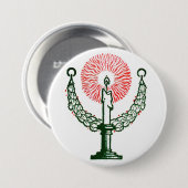 クリスマス伝統的キャンドル 缶バッジ (正面&裏面)