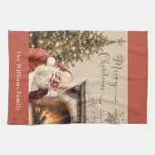 クリスマス伝統的サンタクロース キッチンタオル (横)