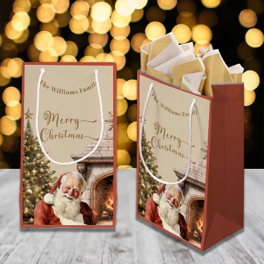 クリスマス伝統的サンタクロース スモールペーパーバッグ