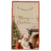 クリスマス伝統的サンタクロース スモールペーパーバッグ (正面)