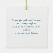 クリスマス伝統的シーン引用文メリークリスマス セラミックオーナメント (裏面)