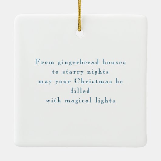 クリスマス伝統的シーン引用文メリークリスマス セラミックオーナメント (裏面)
