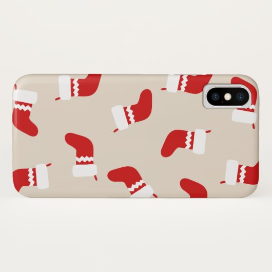 クリスマス伝統的ストッキングパターン Case-Mate iPhoneケース (裏面(横))