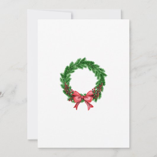 クリスマス伝統的ディナーパーティー赤ポインセチア 招待状 (裏面)