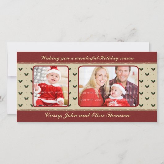 クリスマス伝統的デザイン シーズンカード (正面)