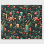 クリスマス伝統的デザイン ラッピングペーパー (フラット)