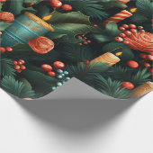 クリスマス伝統的デザイン ラッピングペーパー (角)