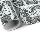 クリスマス伝統的トナカイ ラッピングペーパー (ロールコーナー)