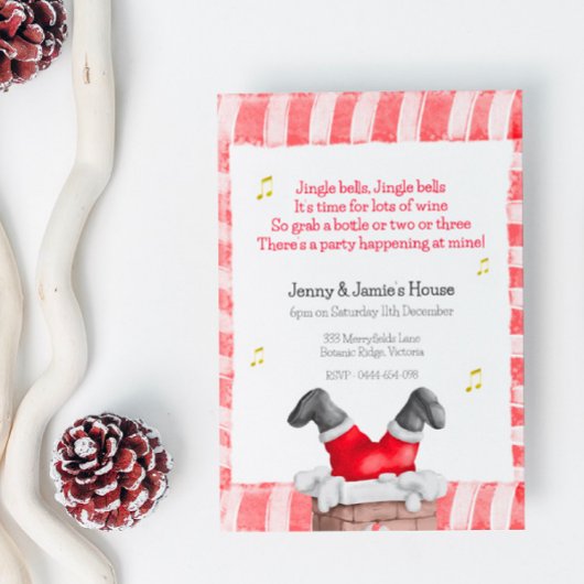 クリスマス伝統的パーティの招待状 ポストカード