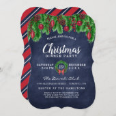 クリスマス伝統的パーティの招待状 招待状 (正面/裏面)