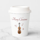 クリスマス伝統的パーティーミュージカルバイオリン 紙コップ (正面)