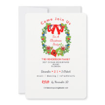 クリスマス伝統的パーティー招待状