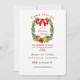 クリスマス伝統的パーティー招待状 招待状