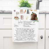 クリスマス伝統的プリン |レシピ家宝 キッチンタオル