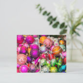 クリスマス伝統的マーケットでのガラスオーナメント シーズンポストカード (スタンド正面)