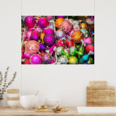 クリスマス伝統的マーケットでのガラスオーナメント ポスター (キッチン)