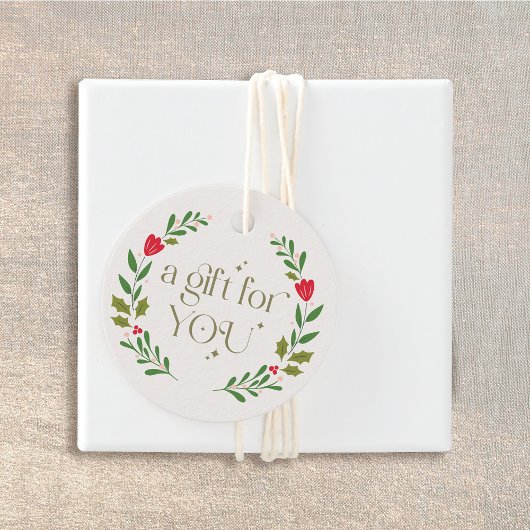 クリスマス伝統的リースギフト フェイバータグ