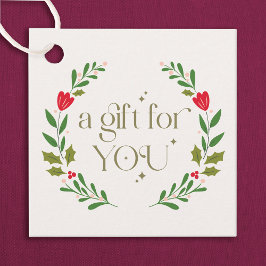 クリスマス伝統的リースギフト フェイバータグ