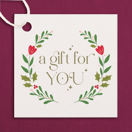 クリスマス伝統的リースギフト フェイバータグ