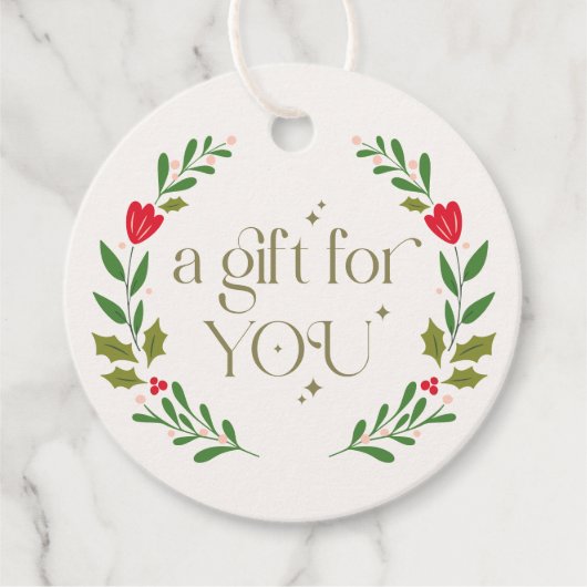 クリスマス伝統的リースギフト フェイバータグ (正面)