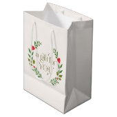 クリスマス伝統的リースギフト ミディアムペーパーバッグ (正面アングル)