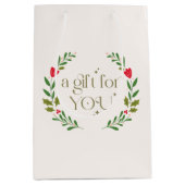 クリスマス伝統的リースギフト ミディアムペーパーバッグ (正面)