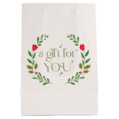 クリスマス伝統的リースギフト ミディアムペーパーバッグ (裏面)