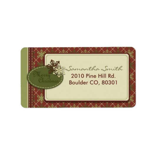 クリスマス伝統的住所 シール (正面)