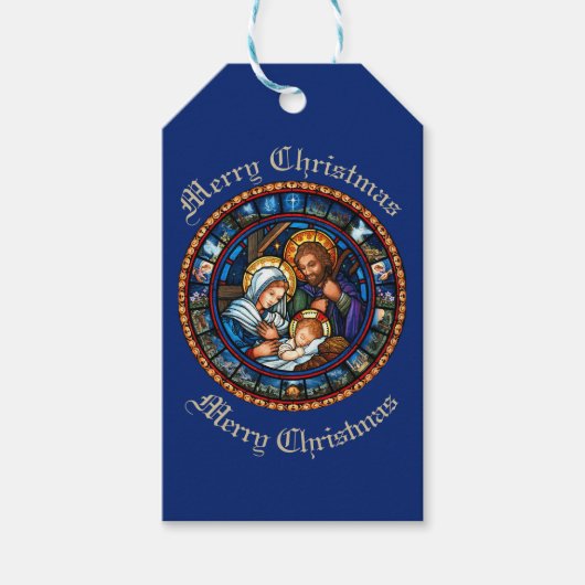 クリスマス伝統的出生シーン ギフトタグ (正面)