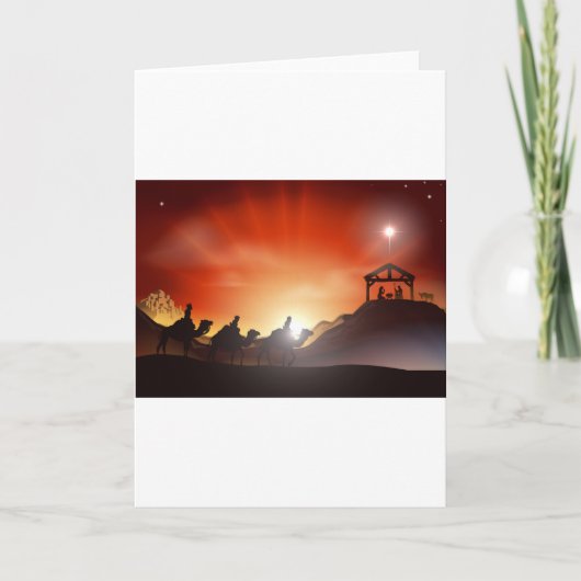 クリスマス伝統的出生シーン シーズンカード (正面)