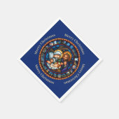 クリスマス伝統的出生シーン スタンダードカクテルナプキン (角)