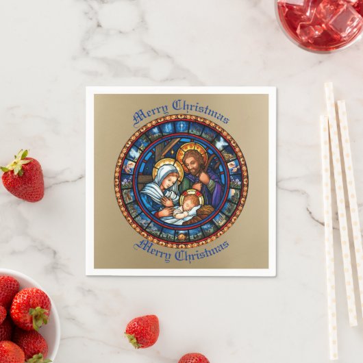 クリスマス伝統的出生シーン スタンダードカクテルナプキン (インサイチュ)