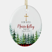 クリスマス伝統的女子パーソナライズされたバプテスマ セラミックオーナメント (右)