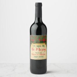 クリスマス伝統的食べドリンクメリービー ワインラベル