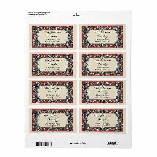 クリスマス住所 シール (フルシート)