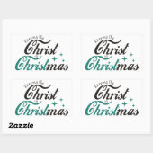 クリスマス保にキリストが 長方形シール (シート)