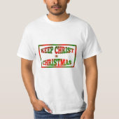 クリスマス保のシャツに赤と緑のキリスト Tシャツ (正面)