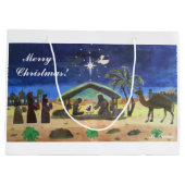 クリスマス保の抱き枕にキリスト ラージペーパーバッグ (裏面)