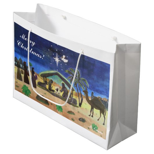 クリスマス保の抱き枕にキリスト ラージペーパーバッグ (正面アングル)