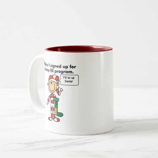 クリスマス保フィルTシャツとギフト ツートーンマグカップ (正面左)