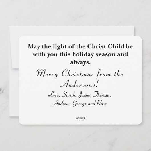 クリスマス保家族のクリスマスカードにキリスト シーズンカード (裏面)
