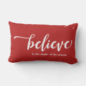 クリスマス信じに赤と白の輝き ランバークッション (裏面)