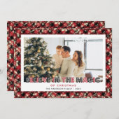 クリスマス信じの写真の魔法に赤いプライド シーズンカード (正面/裏面)