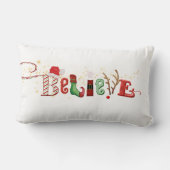 クリスマス信じの家族の名前の懐かしいアイコン ランバークッション (裏面)