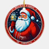クリスマス信じの魔法でフェスティバルの休日 セラミックオーナメント (裏面)