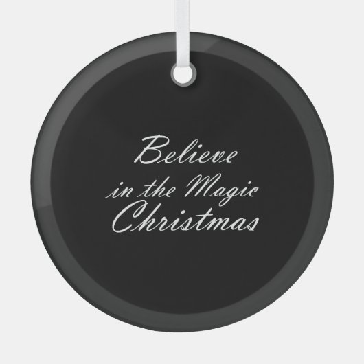 クリスマス信じの魔法で ガラスオーナメント (正面)